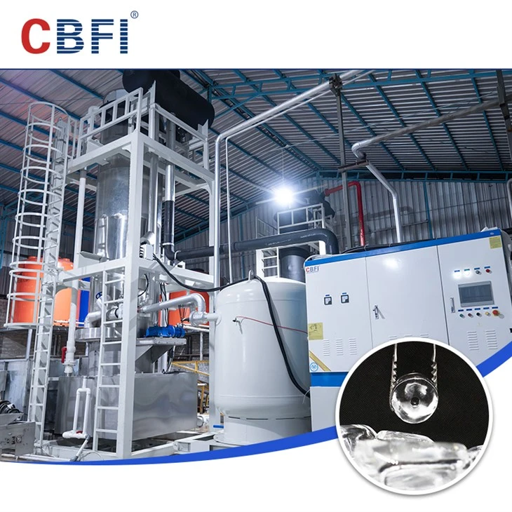 Máquina grande del tubo del hielo del uso de la fábrica de 60 toneladas con alto rendimiento en nivel de la comida